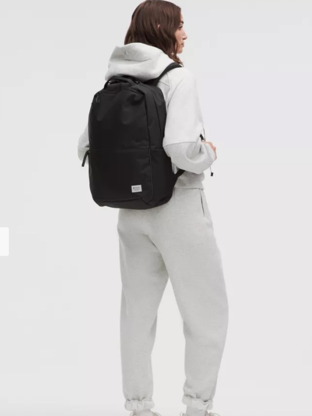 Lululemon Double Zip Backpack 22L Black Canvas Laptop Gym Travel Bag